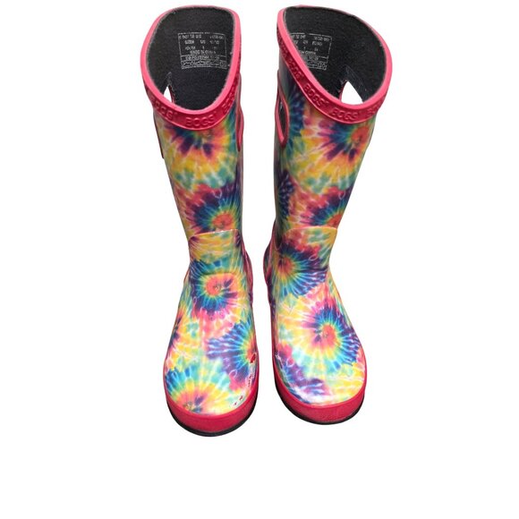 Bogs Kids Tie-Dye Rain Boots Waterproof Neoprene Insulated Durable Rubber Size 1 - Picture 1 of 8